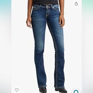 Silver Jeans Womens Size 27x33 Aiko Bootcut Jean Dark Wash Denim Western Cowgirl